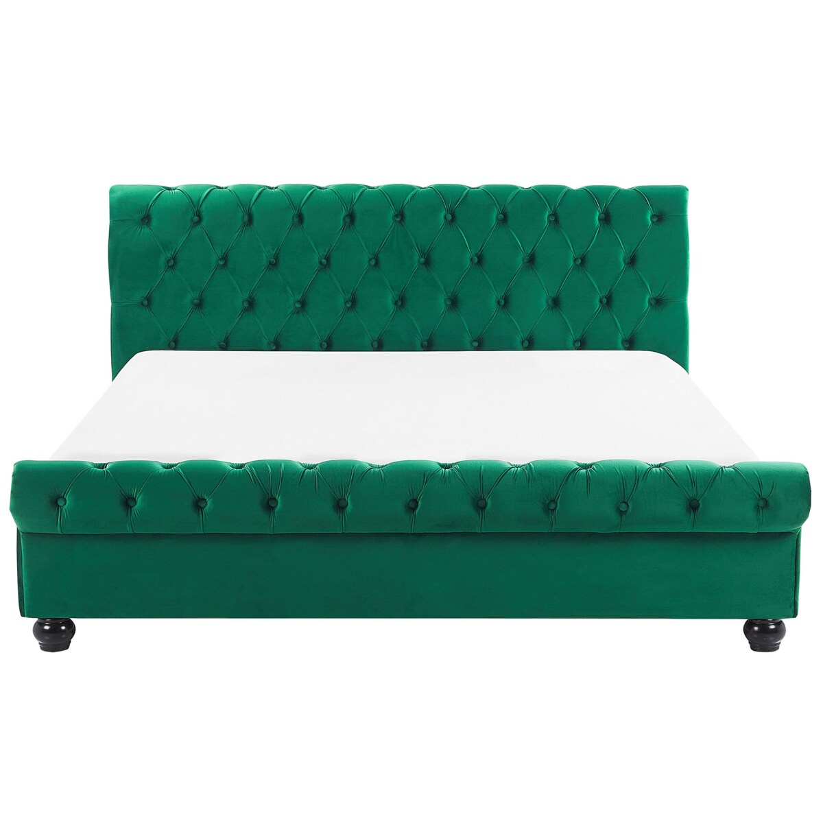 Łóżko welurowe 180 x 200 cm zielone AVALLON