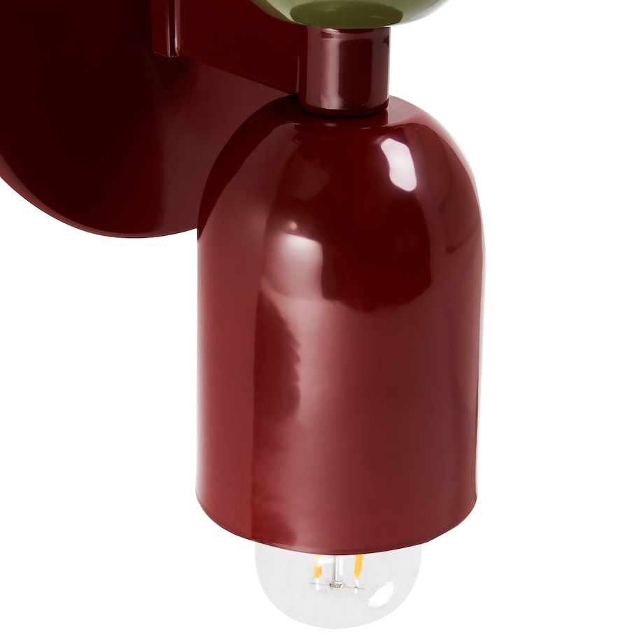 Zestaw 2 lamp ściennych TOPI Czerwony/ zielony Metal