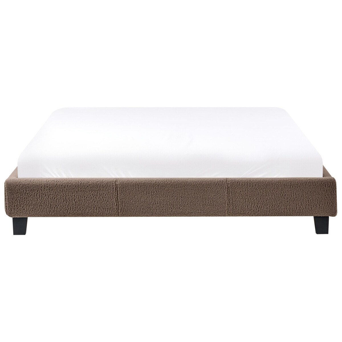 Łóżko bez zagłówka Boucle ROANNE 160 x 200 cm Beżowoszary