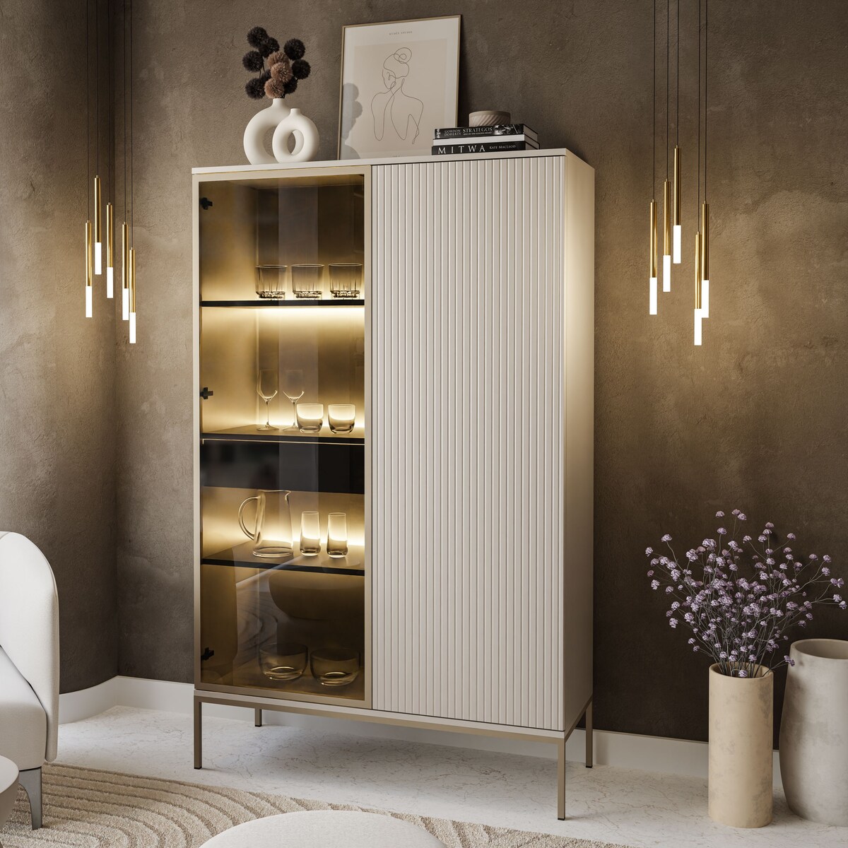 Witryna ECLIPSE WTSZ104 kaszmir z oświetleniem