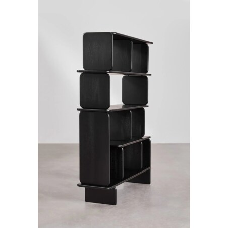 Regał z drewna mango czarmy Agathe 190x140 cm