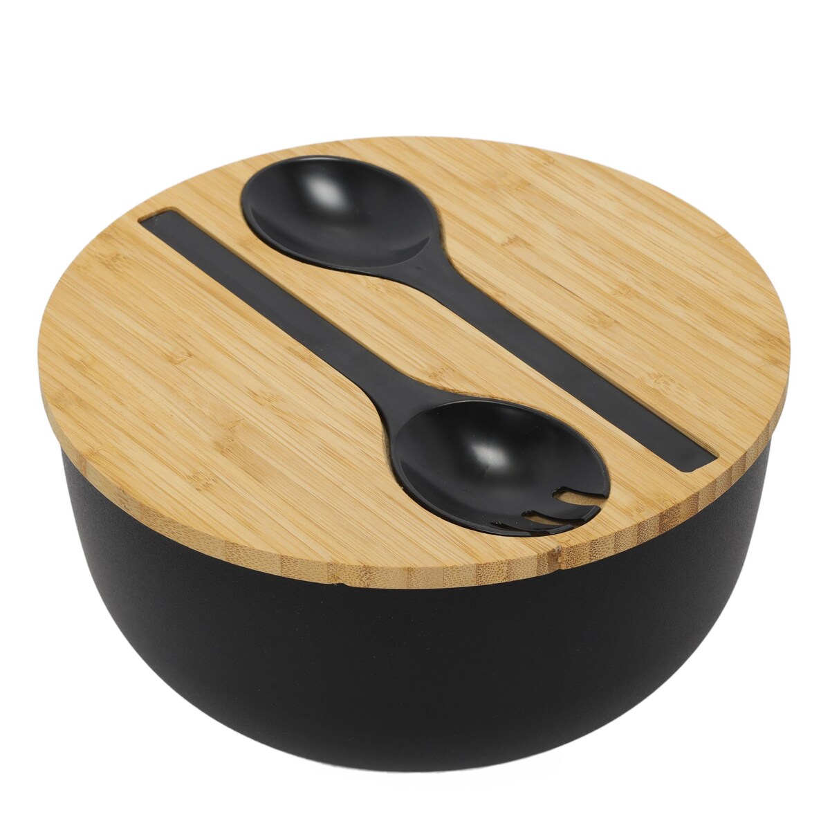 Miska na sałatkę ze sztućcami, 24 x 13 cm