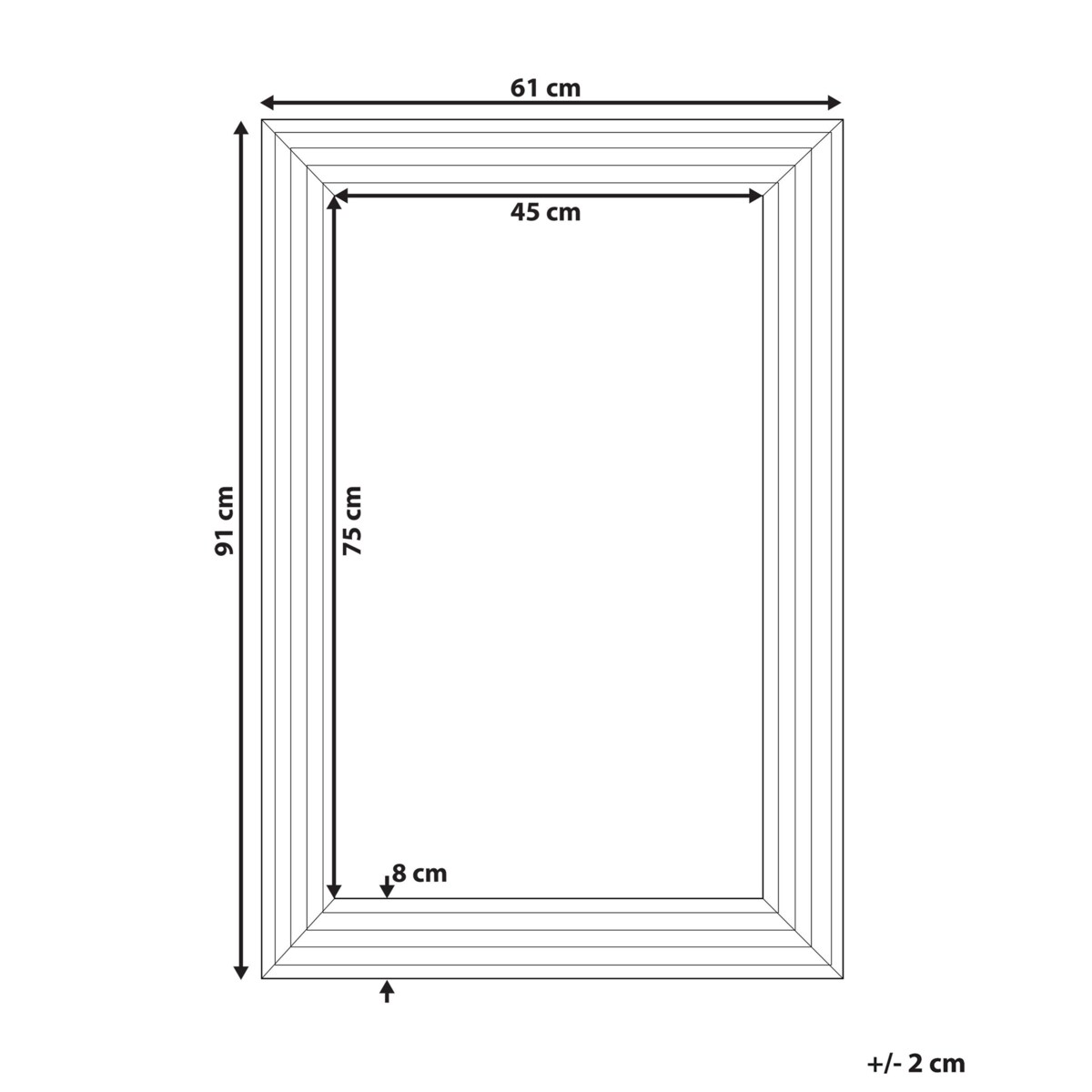 Lustro ścienne 61 x 91 cm srebrne CHATAIN