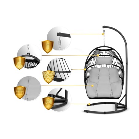 Fotel ogrodowy wiszący huśtawka kosz składany Sofotel Luisiana