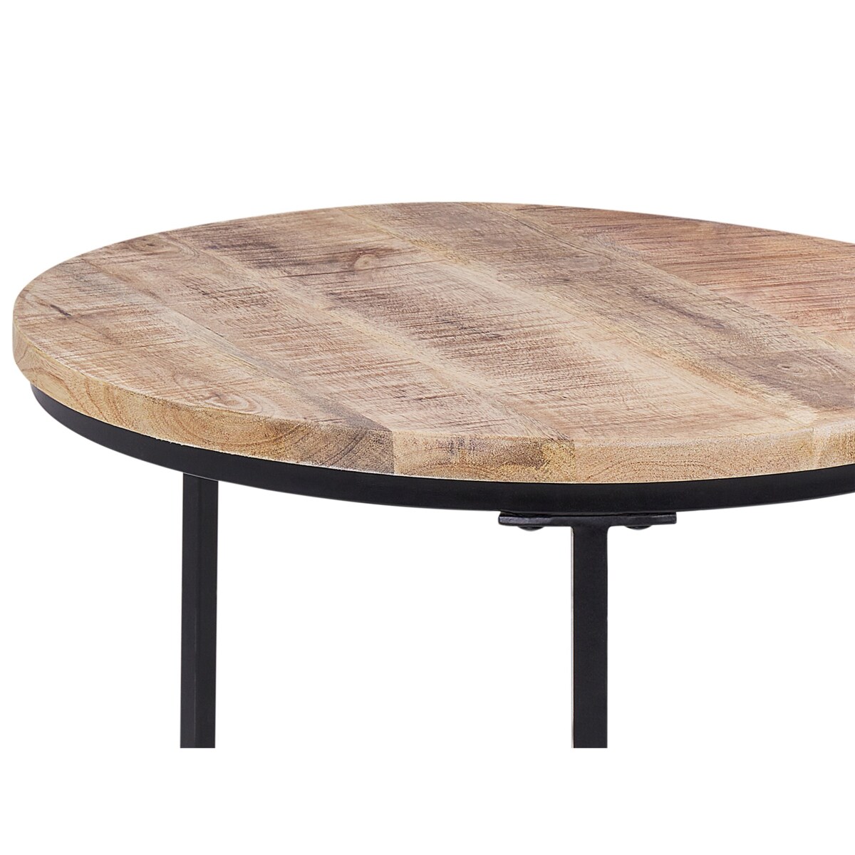 Zestaw 2 stolików kawowych z drewna mango jasny CLATON