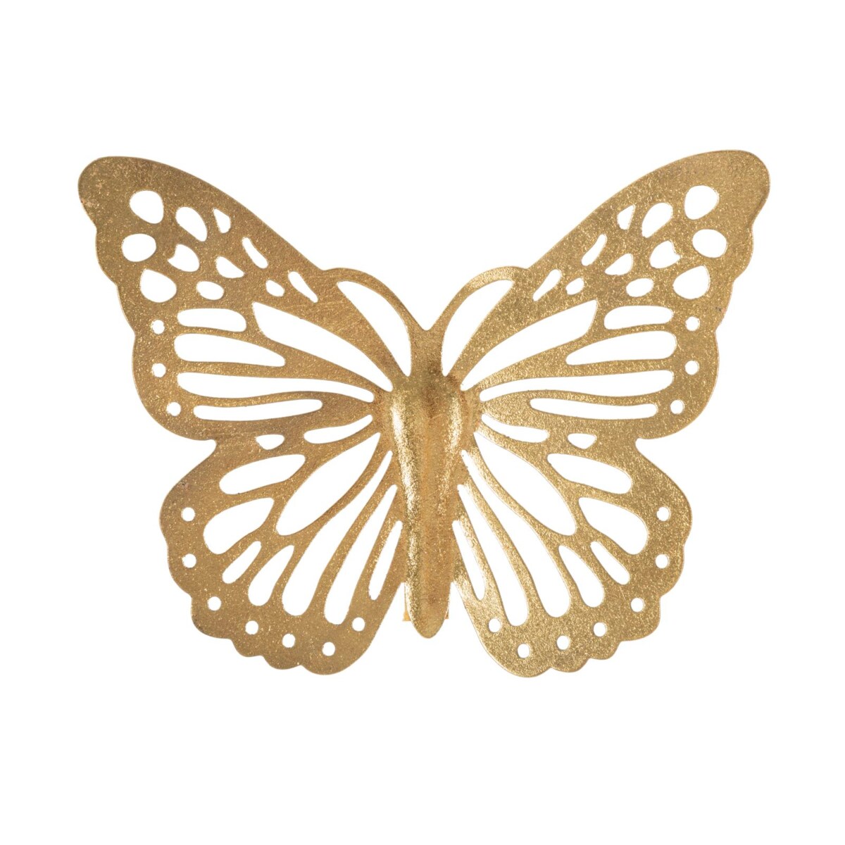 Zestaw 4 dekoracji ściennych Butterflies, kolor złoty, żelazo, wysokości 29, 19, 16 i 12 cm, motyw: motyle, do salonu i przedpokoju, Mauro Ferretti