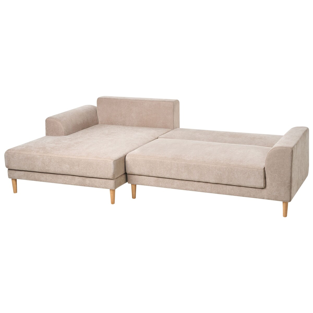 Narożnik rozkładany dla 3 osób NUBORG Szenil Jasnobrązowy Prawostronny