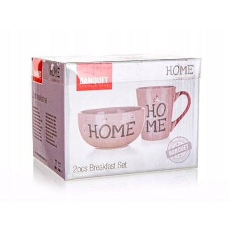 CERAMICZNY ZESTAW ŚNIADANIOWY KUBEK I MISKA HOME