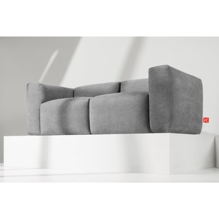 KONSIMO BUFFO 2-osobowa sofa z niezwykle miękkim i wygodnym siedziskiem, kolor jasny popielaty