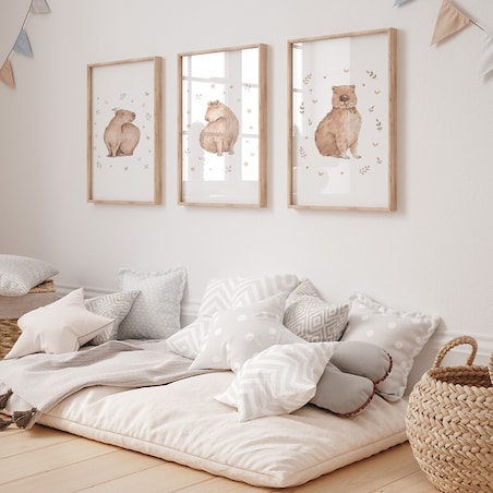 3 x plakat dla dzieci | zestaw kapibara 50x70