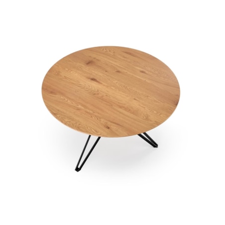 STÓŁ OKRĄGŁY Class 120x76 cm DĄB ZŁOTY czarna stal