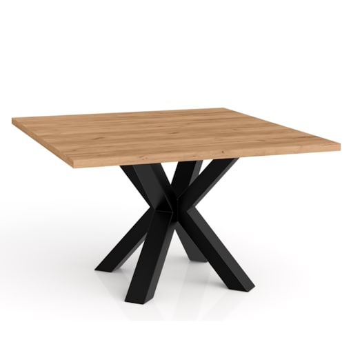 Stolik kawowy NEO kwadratowy 60x60 z metalową podstawą- dąb craft złoty