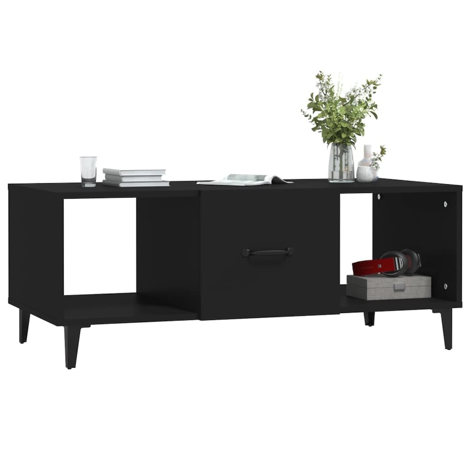 vidaXL Stolik kawowy, czarny, 102x50x40 cm, materiał drewnopochodny