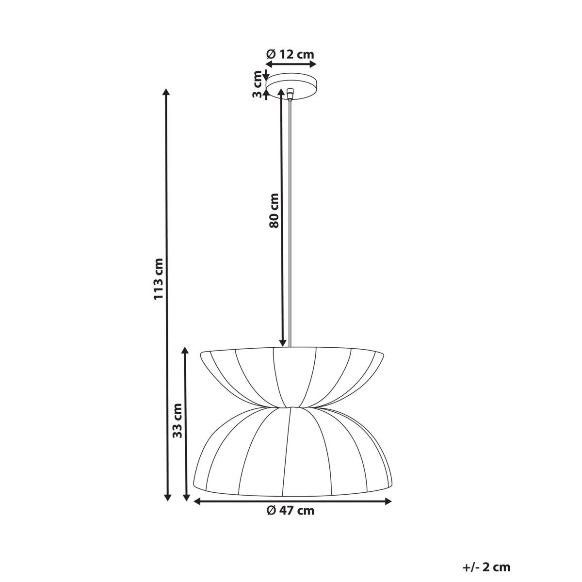 Lampa wisząca DEBONS Jedwab syntetyczny Biały