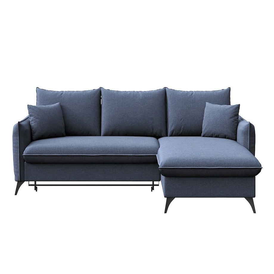 Brim Sofa narożna prawa z funkcją spania i pojemnikiem prawa granatowa