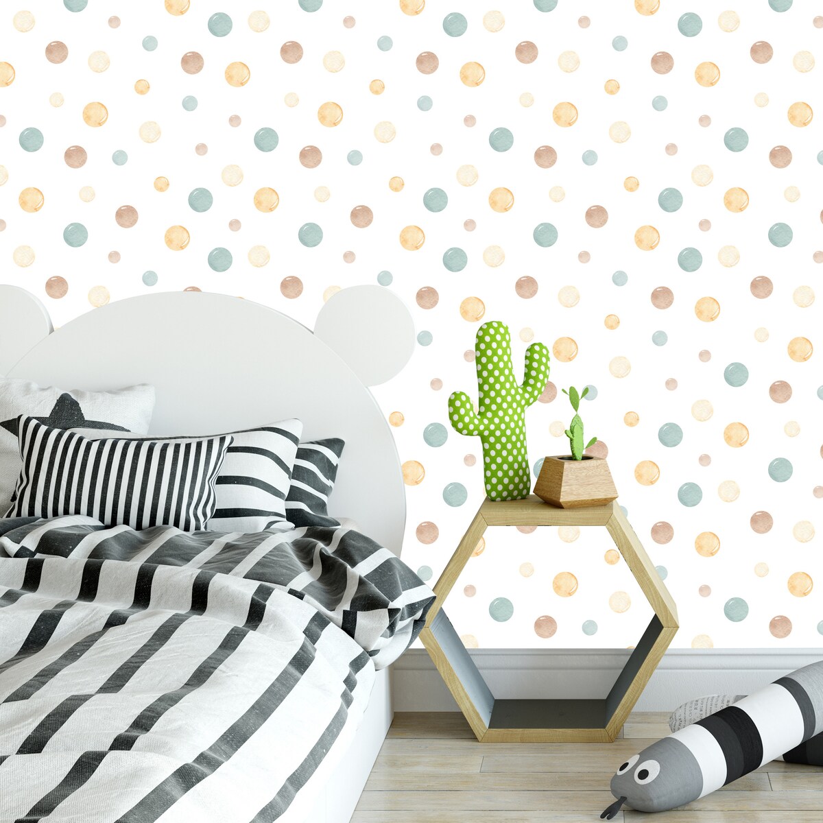 Tapeta Do Pokoju Dziecka Akwarelowe Delikatne Kropki