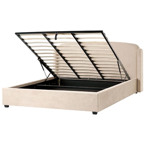 Łóżko z pojemnikiem BERNAY 180 x 200 cm Beżowoszary