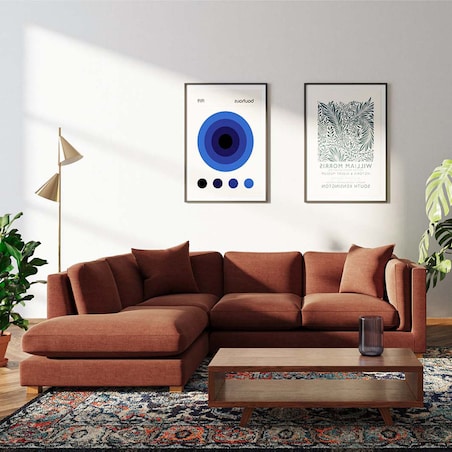 Pomo sofa narożna lewa Ceglana