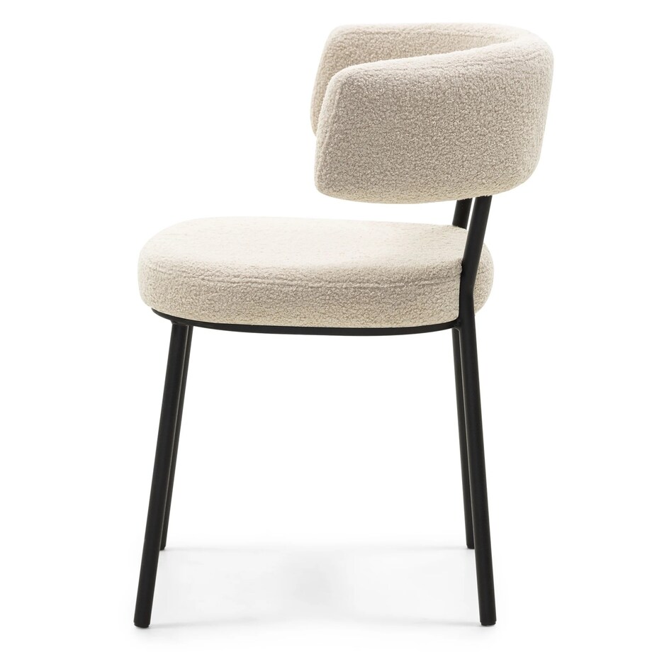 Krzesło IGUNIA-II 75x58x57 cm jasnobeżowe/czarne nóżki