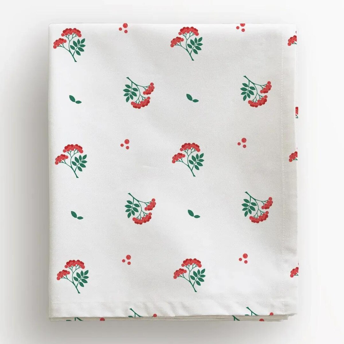 Obrus świąteczny - jarzębinowe gałązki - 140x240