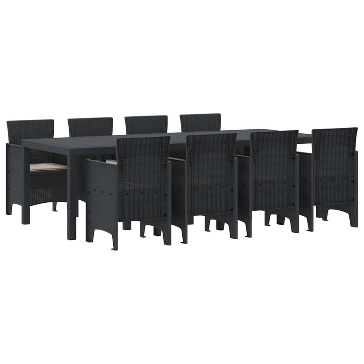 vidaXL Zestaw do jadalni w ogrodzie 9 pcs Antracyt Rattan Polt
