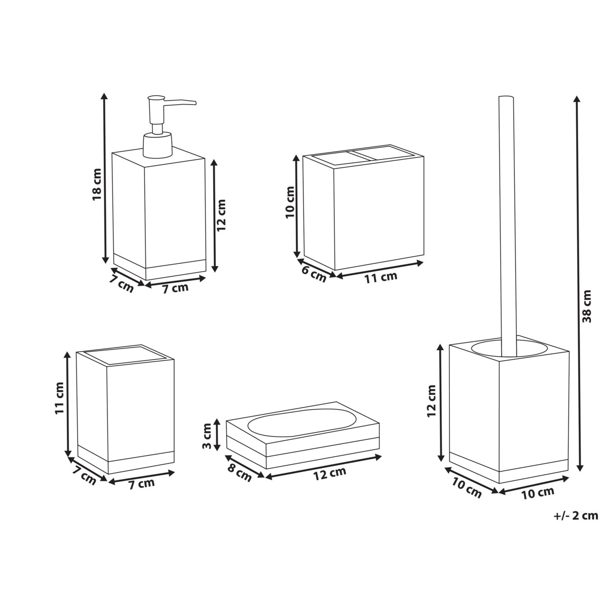 Zestaw akcesoriów łazienkowych 5 elementów TAPICHE Biały