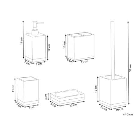 Zestaw akcesoriów łazienkowych 5 elementów TAPICHE Biały