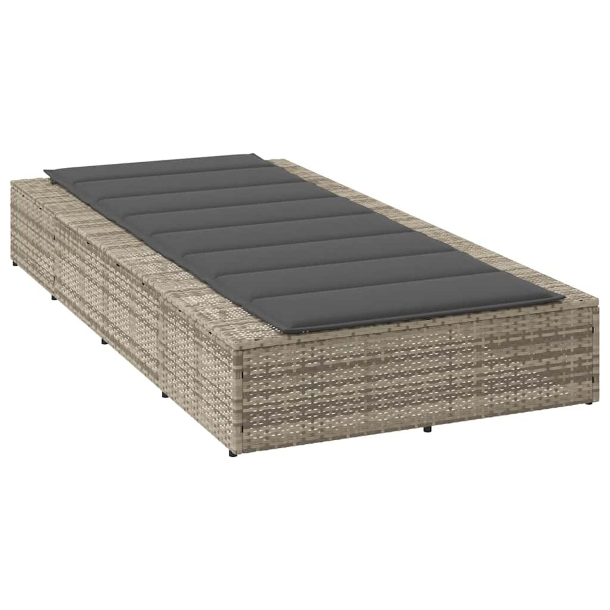 vidaXL Leżak z poduszką pływającą Jasnoszary polirattan