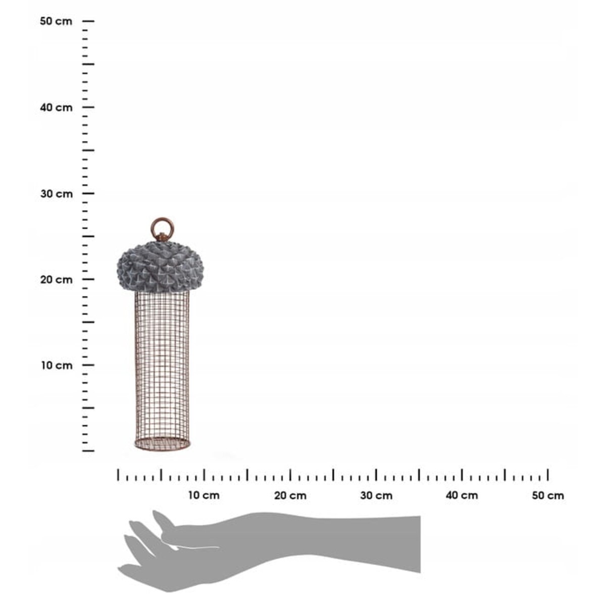 Karmnik dla Ptaków Wiszący na orzechy i ziarno 28 cm w Kształcie żołędzia