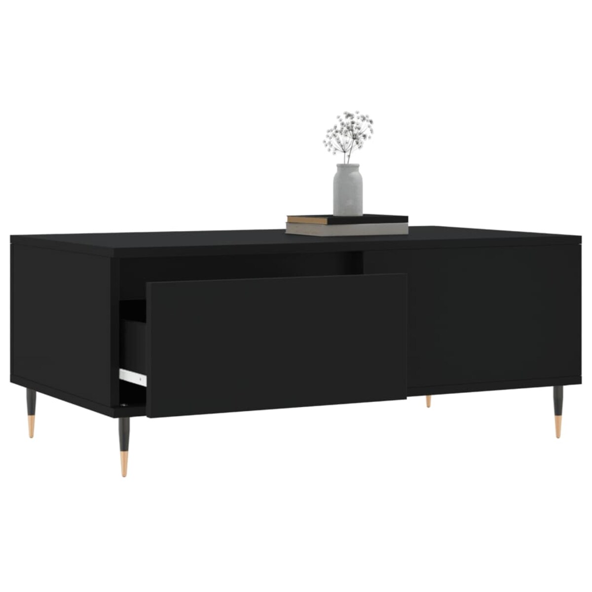 vidaXL Stolik kawowy, czarny, 90x50x36,5 cm, materiał drewnopochodny