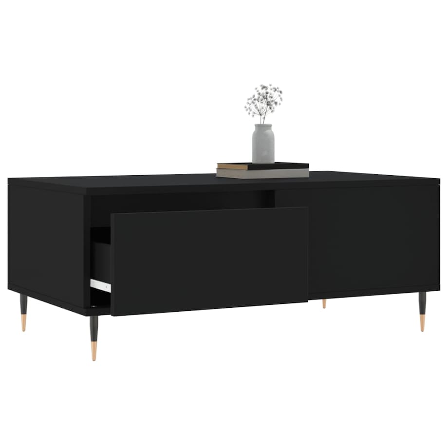 vidaXL Stolik kawowy, czarny, 90x50x36,5 cm, materiał drewnopochodny