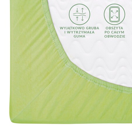 Prześcieradło jersey z gumką 160x200 kolor Limonka