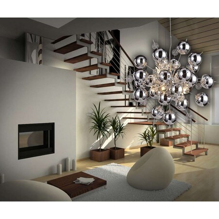 LAMPA wisząca EXPLOSION 7026442 Nave dekoracyjna OPRAWA zwis kulki bubbles bombki chrom