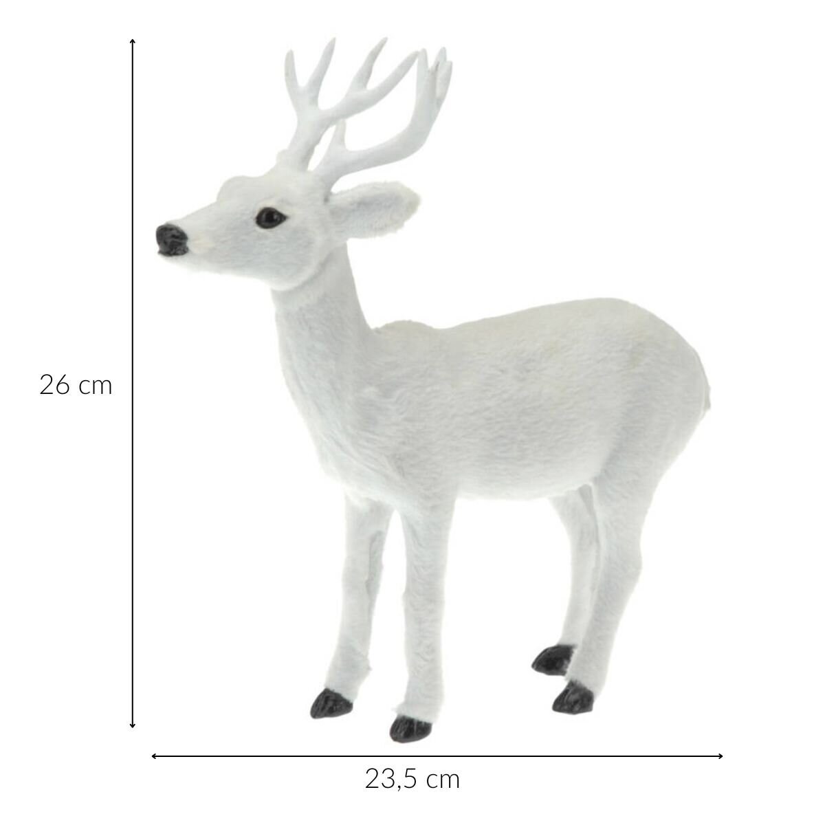Figurka dekoracyjna Biały renifer, 26 cm