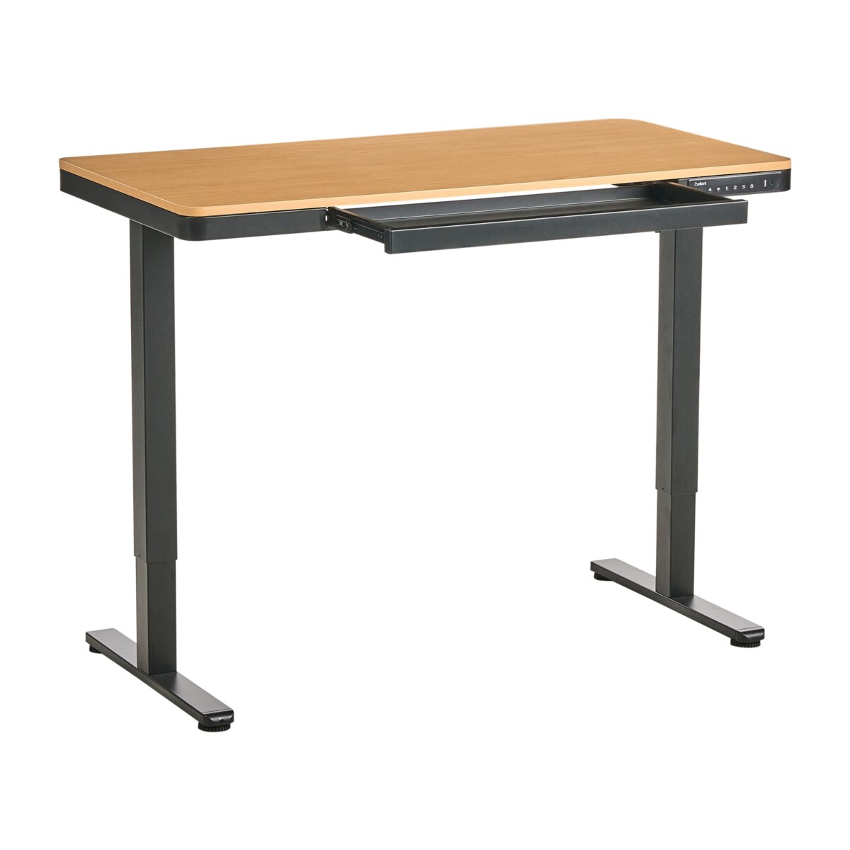 Biurko regulowane elektrycznie PENLY Czarny/ jasny brąz 120 cm 60 cm Z portem USB