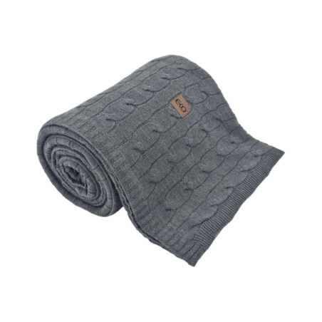 Koc dzianinowy kaszmir 150x200 cm – VERONA ANTHRACITE