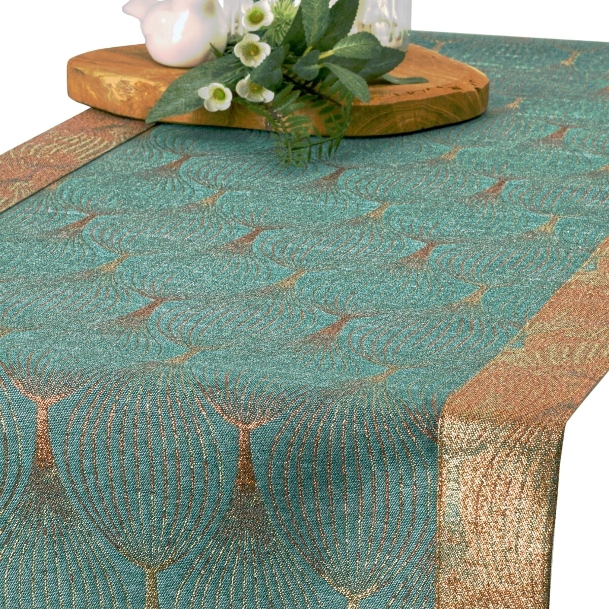 Bieżnik plamoodporny LX-6453-3022 - 40x140 cm - złoty - 40cm x 140cm