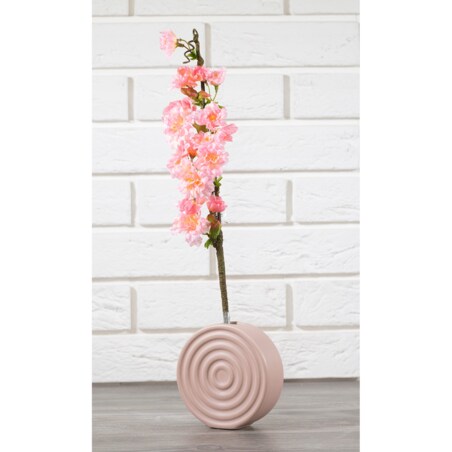 WAZON CIRCLE na różę CERAMICZNY różowy śr. 12cm