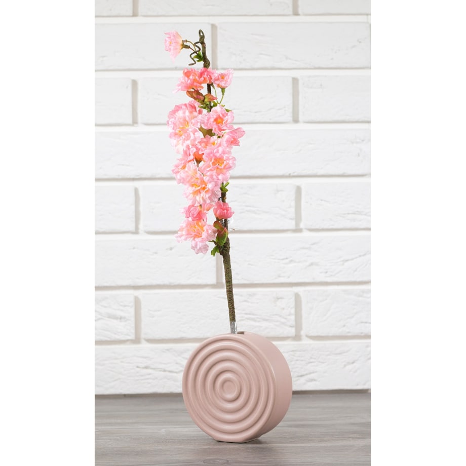 WAZON CIRCLE na różę CERAMICZNY różowy śr. 12cm