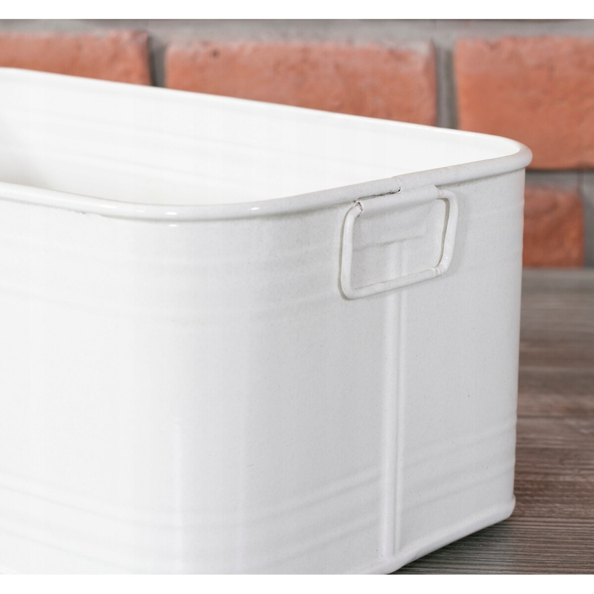 2 szt. PUDEŁKO organizer STYL LOFT metalowy biały