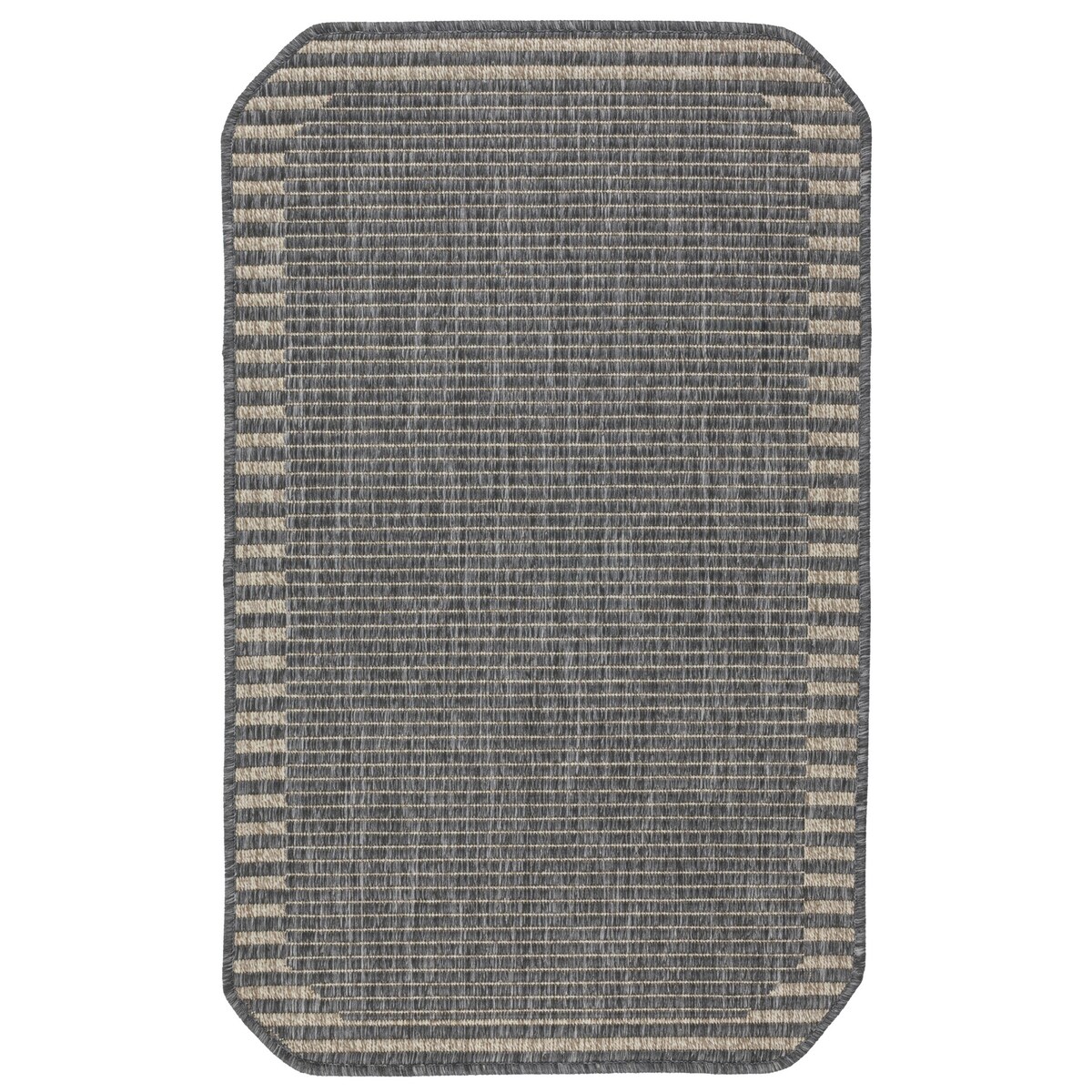 Chodnik płasko tkany Roma 68x114 cm Ramka Antracytowy