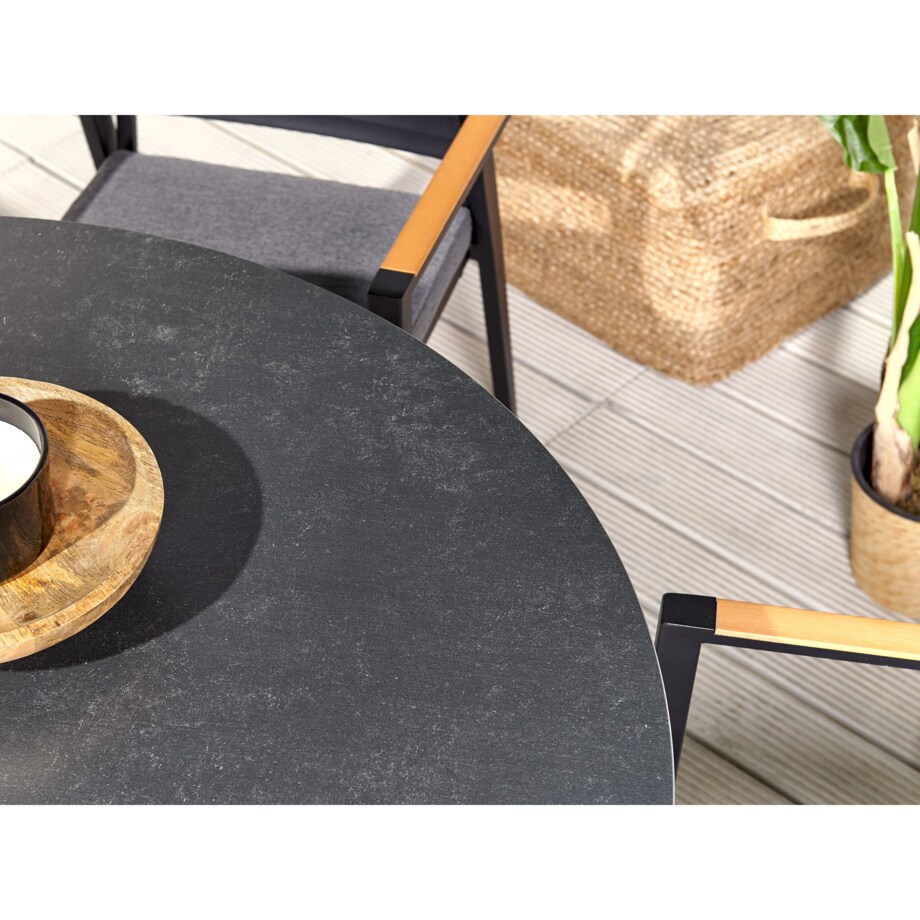 Stół ogrodowy okrągły  ⌀120 cm czarny MALETTO