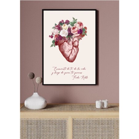 Poster Story, Plakat, Obraz - Frida Kahlo na Kwiatowym Tle, wymiary 50 x 70 cm