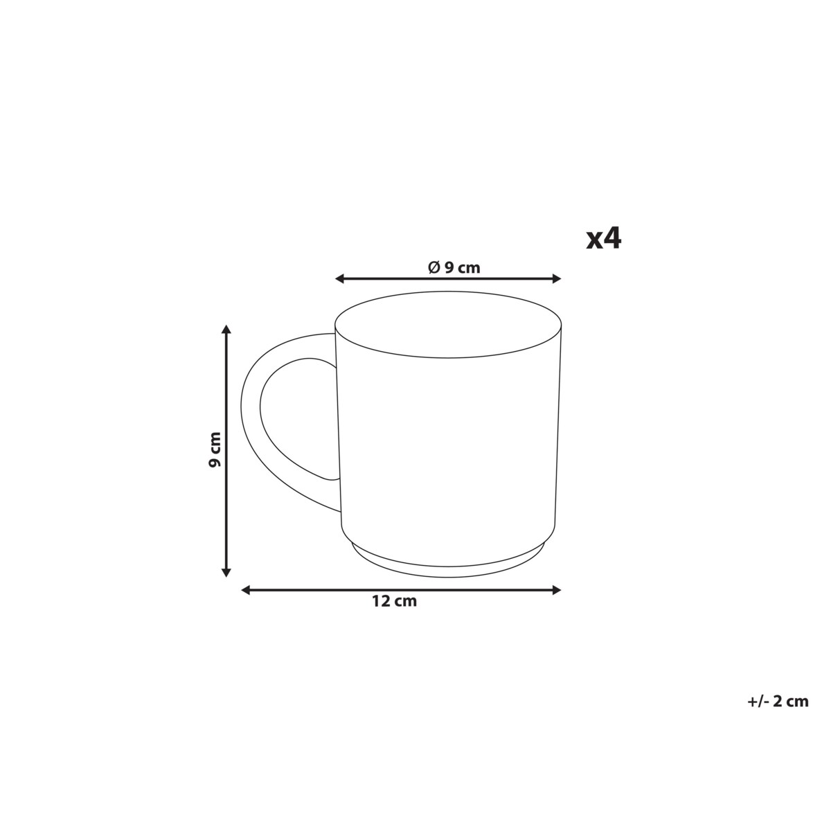 Zestaw 4 kubków MUGWORT Kamionka Jasnobeżowy