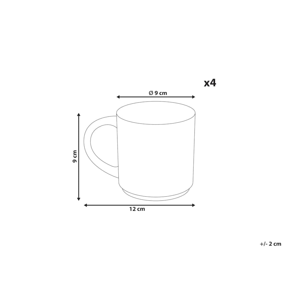 Zestaw 4 kubków MUGWORT Kamionka Jasnobeżowy