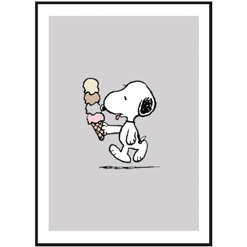 Poster Story, Plakat, Obraz - Snoopy z Lodami, wymiary 70 x 100 cm