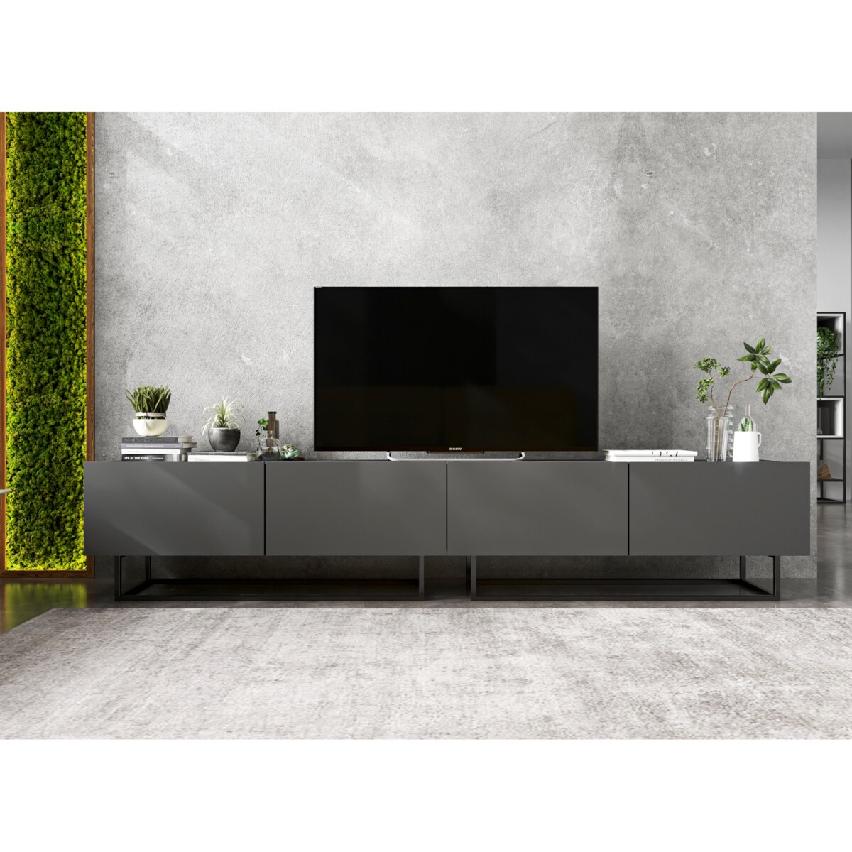 Szafka RTV Loft Industrialna Komoda RTV Grafit MAT 120 cm