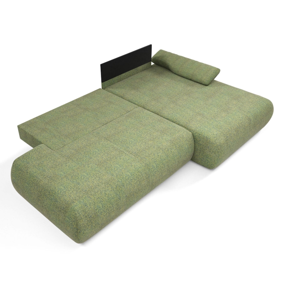 Narożnik rozkładany PENTI z pojemnikiem na pościel, prawy, zielony
