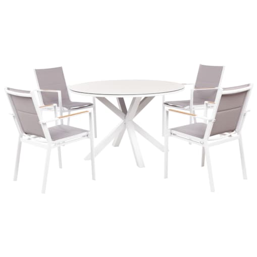 Zestaw ogrodowy stół i 4 krzesła szary MALETTO/BUSSETO