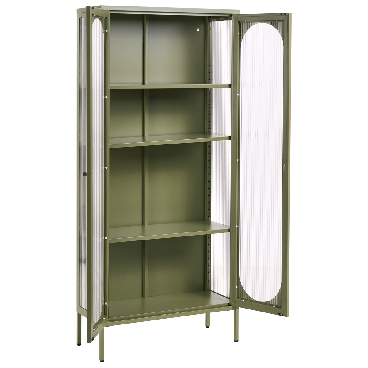 Witryna ze szklaną gablotą FOXTON 80 cm Metal Zielony
